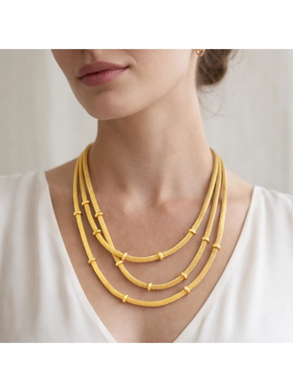 Anne Klein Gold Multi-Strand Statement Necklace